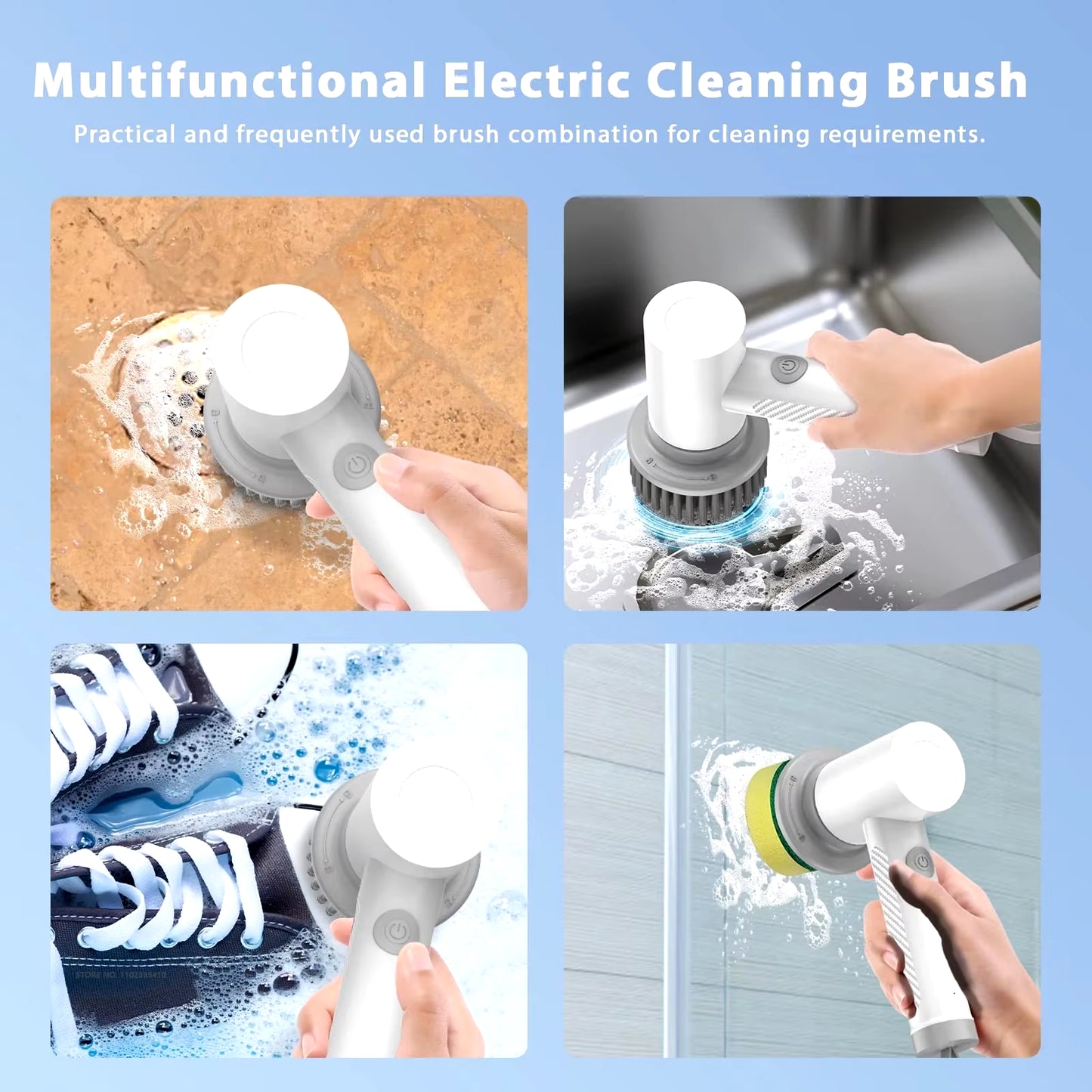 Wireless Electric Cleaning Brush Housework Kitchen Dishwashing Brush Bathtub Tile Professional Cleaning Brush Labor Savin